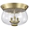 Nuvo Boliver 3-Light Flush Mount Vintage Brass Clear Seeded Glass 60/7807 - alternate 1
